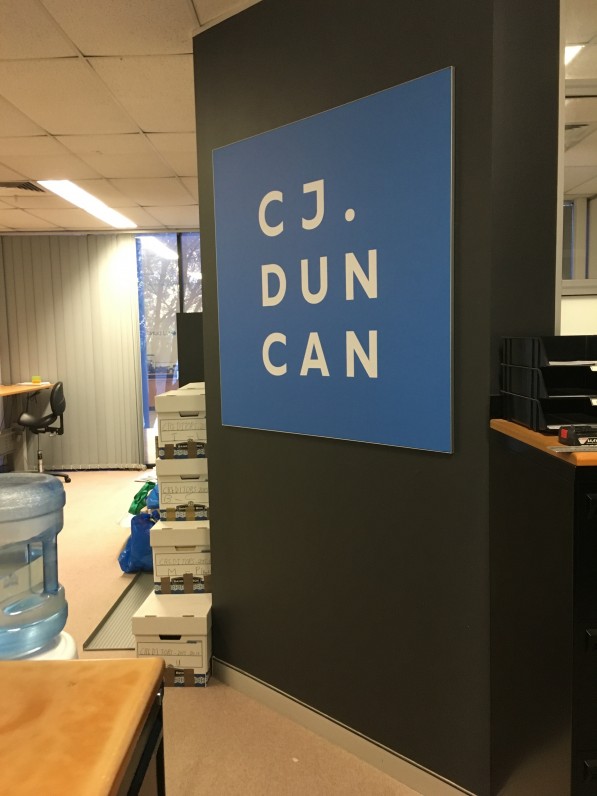 Indoor Signage For CJ Duncan
